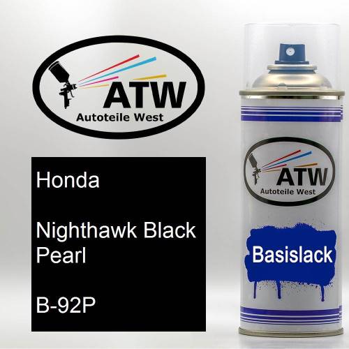 Honda, Nighthawk Black Pearl, B-92P: 400ml Sprühdose, von ATW Autoteile West.
